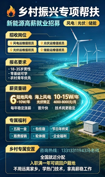 新能源电力运维岗位招募 新能源电力运维岗位招募